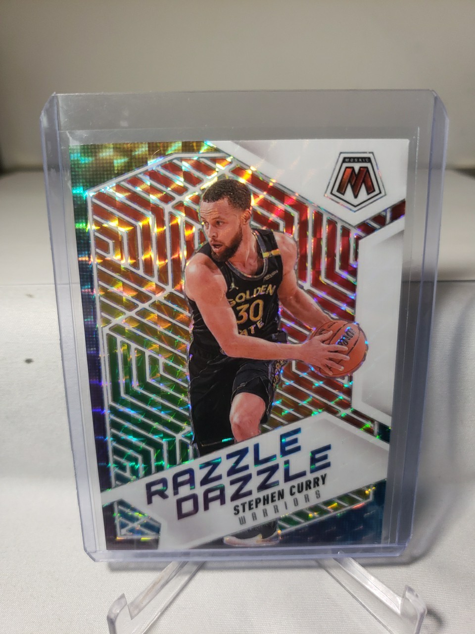 2024-25 PANINI MOSAIC RAZZLE DAZZLE PRIZM STEPHEN CURRY NO. 7 *WARRIORS*