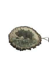 Grizzly Bear Carved Belt Buckle Nice Condition