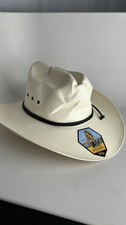 Stetson Natural Straw Cowboy Hat Size 7 1/8 Vented Western Style