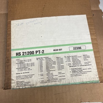 Fel-Pro HS21200 PT-2 Head Set Gasket Set 75-83 Audi VW Tap Desc
