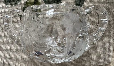 Antique Sugar Bowl American Brilliant Cut Period, From 1876 and 1920.