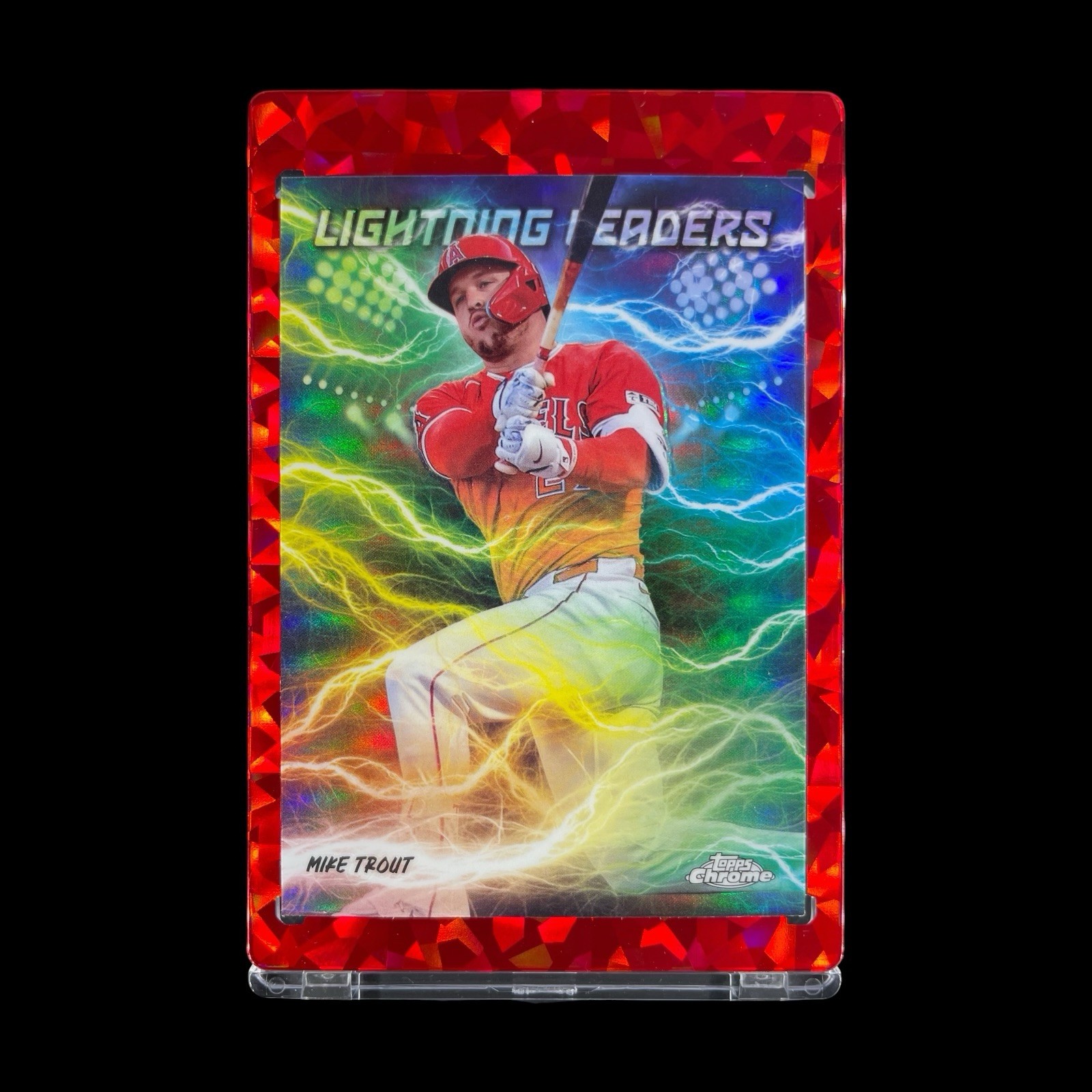MIKE TROUT RARE ELECTRICTY REFRACTOR CASE HIT CARD 2025 Topps Chrome - Angels