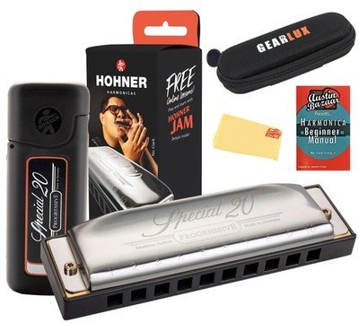 Hohner Special 20 Harmonica - Key of C Bundle with Zip Case, Instructional Ma...