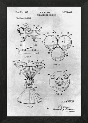 No362 Fallschirmgleiter gerahmtes Wandbild Poster Leinwanddruck Bild