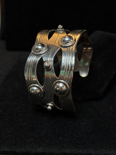 William Spratling Style Taxco Sterling Silver River of Life Cuff Bracelet 59.35