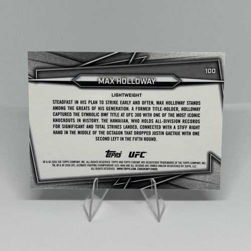 2026 Topps Chrome UFC Max Holloway X-Fractor Parallel - Picture 2 of 2