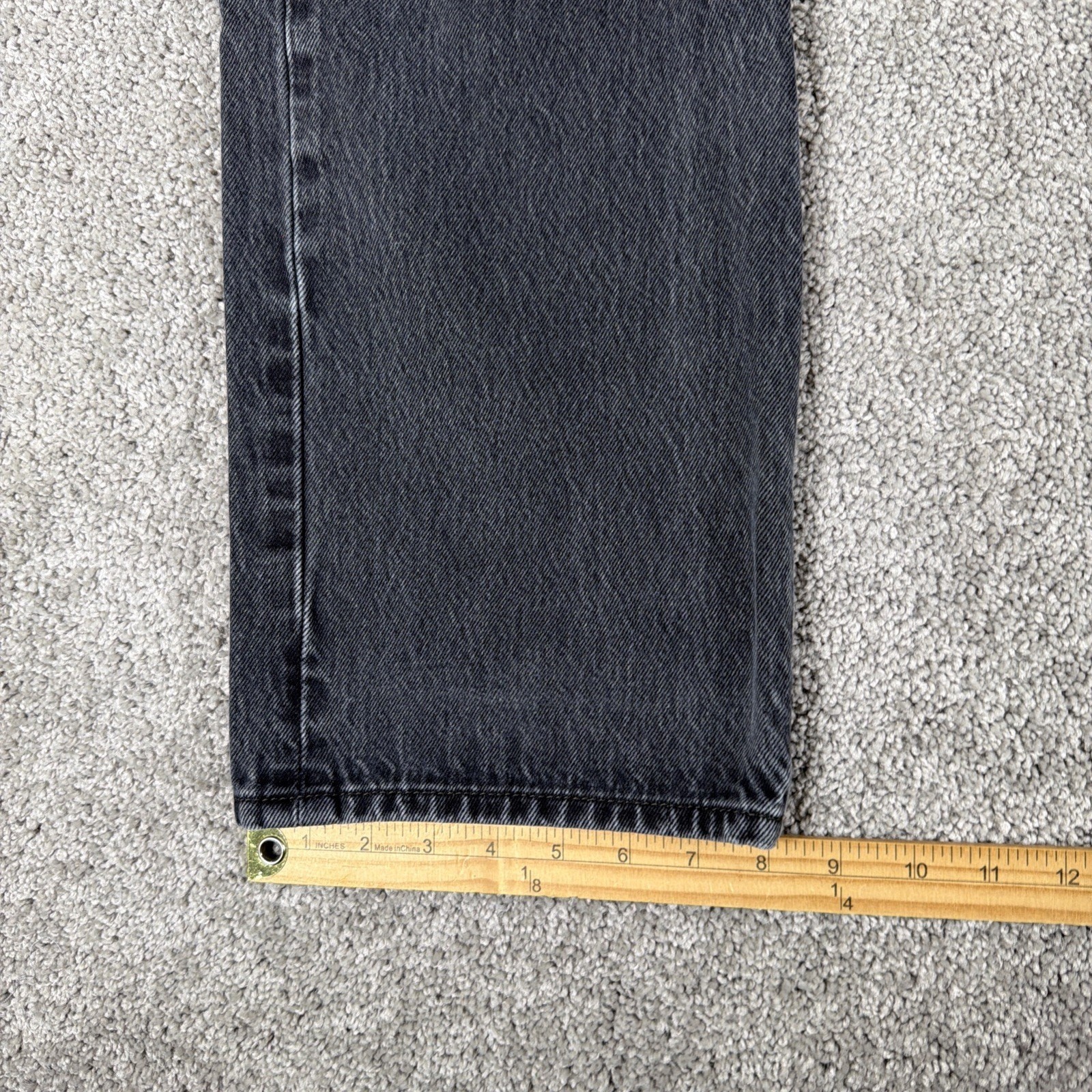 Levis 501 Jeans Men 35x34 (Fit 32x32) STF Black Raw Denim Straight Leg Faded Y2K thumbnail 9