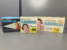 Sylvania Flashbulbs Blue Dot M3B, AG1, Projector Lamp Vintage Lighting Bulbs
