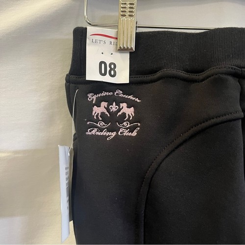 Equine Couture Riding Club Black Children's Winter Breeches Size 08 Equestrian - Picture 5 of 10