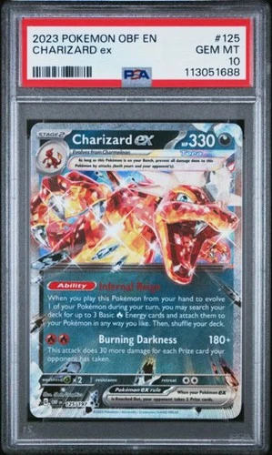 Pokemon Charizard ex Holo Rare 2023 Obsidian Flames 125/197 PSA 10
