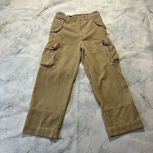 Vtg Polo Ralph Lauren Corduroy Pants Mens Size 34 Tan Cargo Cotton