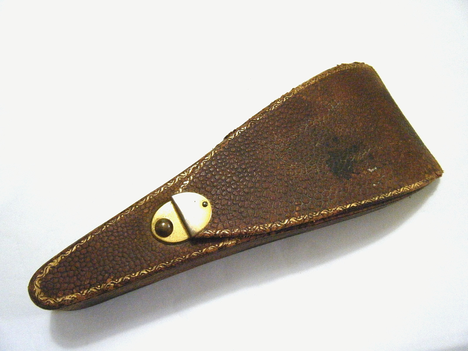 Victorian Leather Case & 4 Embroidery Needlepoint Scissors J.A Henckels Germany