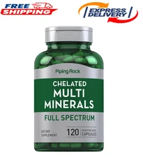 Piping Rock Mega Multi Mineral Chelated Supplement | 120 Capsules | Iron Free |