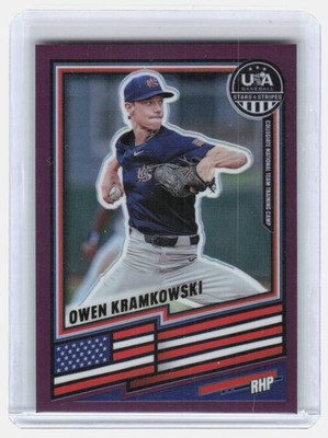 2026 Panini Stars and Stripes Prizm Owen Kramkowski #100 Purple 60/199