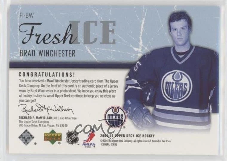2005-06 Upper Deck Ice Fresh Ice Brad Winchester #FI-BW Rookie RC - Image 2 of 2