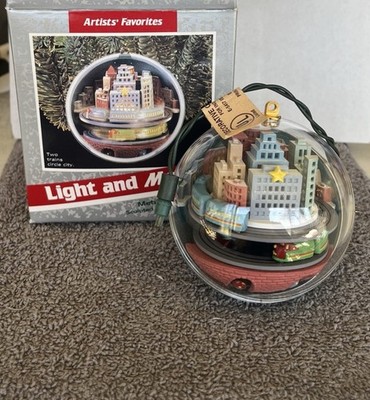 Hallmark 1989 Metro Express City Trains Ornament w/Light Motion Box Included-TC