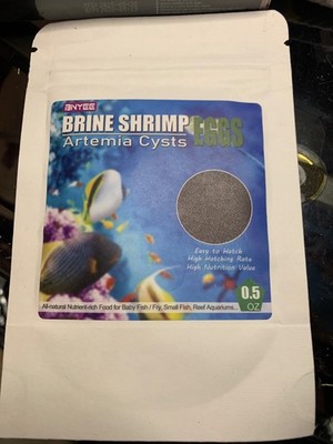 0.5 Oz Brine Shrimp Eggs with 90% Hatch Rate for Fry & Freshwater Fishes