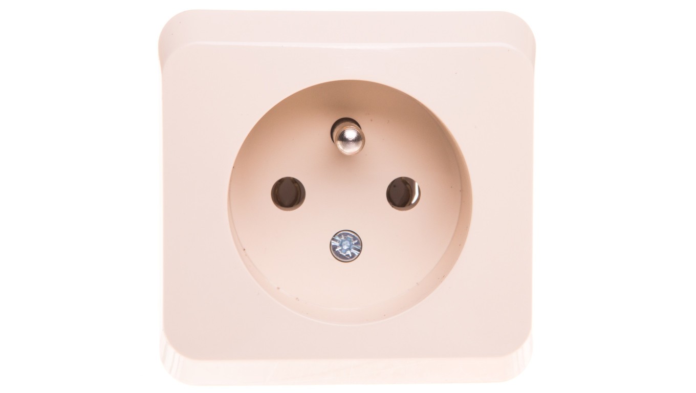 Prima Single Socket with/u 16A IP20 Beige WDE001130