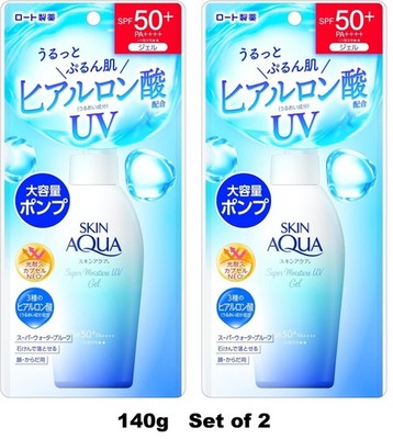 Skin Aqua UV Super Moisture Gel SPF50+ PA++++ Pump 140g 2er Set Sonnencreme J...