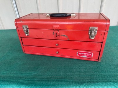 Vintage Proto Professional Portable 2 Drawer Tool Box Model 9992 Red