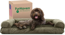 Pillow Dog Bed for Large/Medium Dogs W/ Removable Bolsters  Washable Cover - Fa