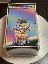 Pokemon SV8.5 Prismatic Evolutions Sealed Booster Bundle Display W/Acrylic Case 