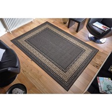 Kitchen Utility Runner Rug  Sisal like greek key Flatweave Anti Slip 120cmx160