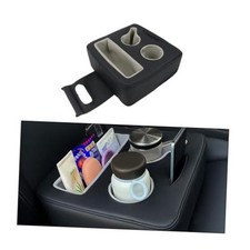 Car Back Seat Cup Holder, Leather Non-Slip Vehicle Rear Seat Drinks Tray