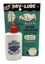 Vtg Amazing Dry Lube Lubricant On Cardboard Ad Display Card Mercantile Hardware