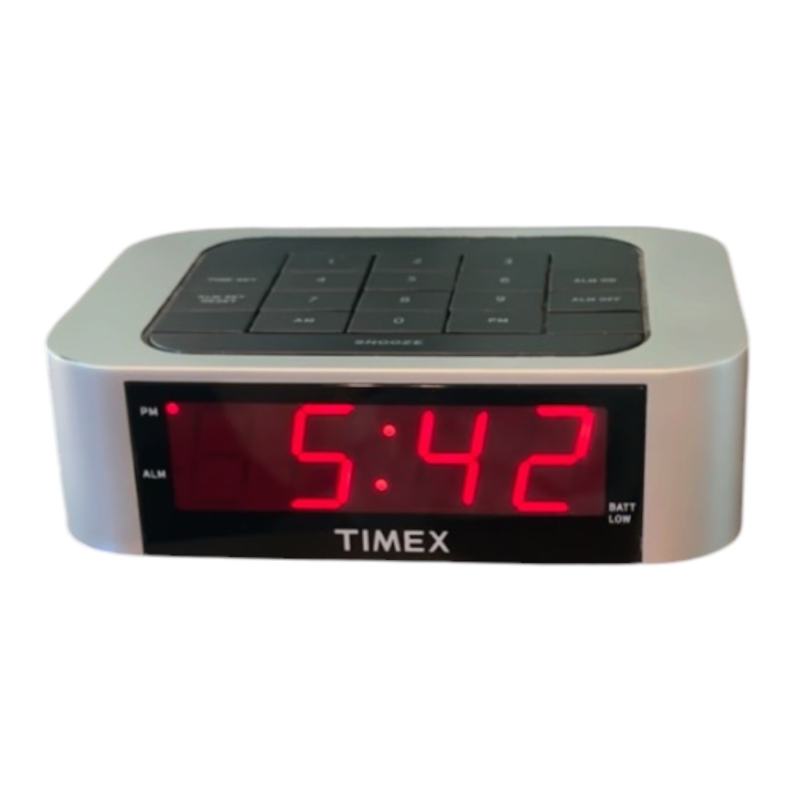 Timex Alarm Clock Model T 123 SX Silver Classic LED Display Tested/Works featured image