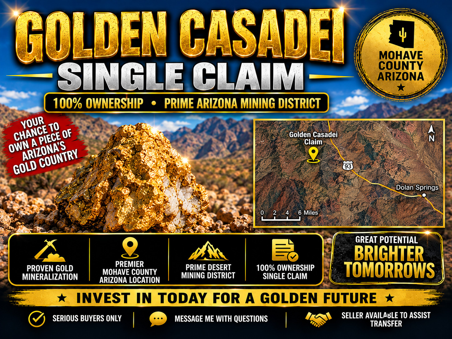 Past Producer, GOLD, Lode Claim, Mining Claim "Golden Casadei"