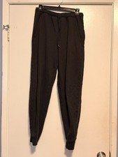 Men's Black Jogger Pants Drawstring Elastic Waist Pockets Tapered Leg