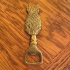 Vintage Solid Brass Pineapple Bottle Opener Heavy Barware Palm Beach Style — photo 5