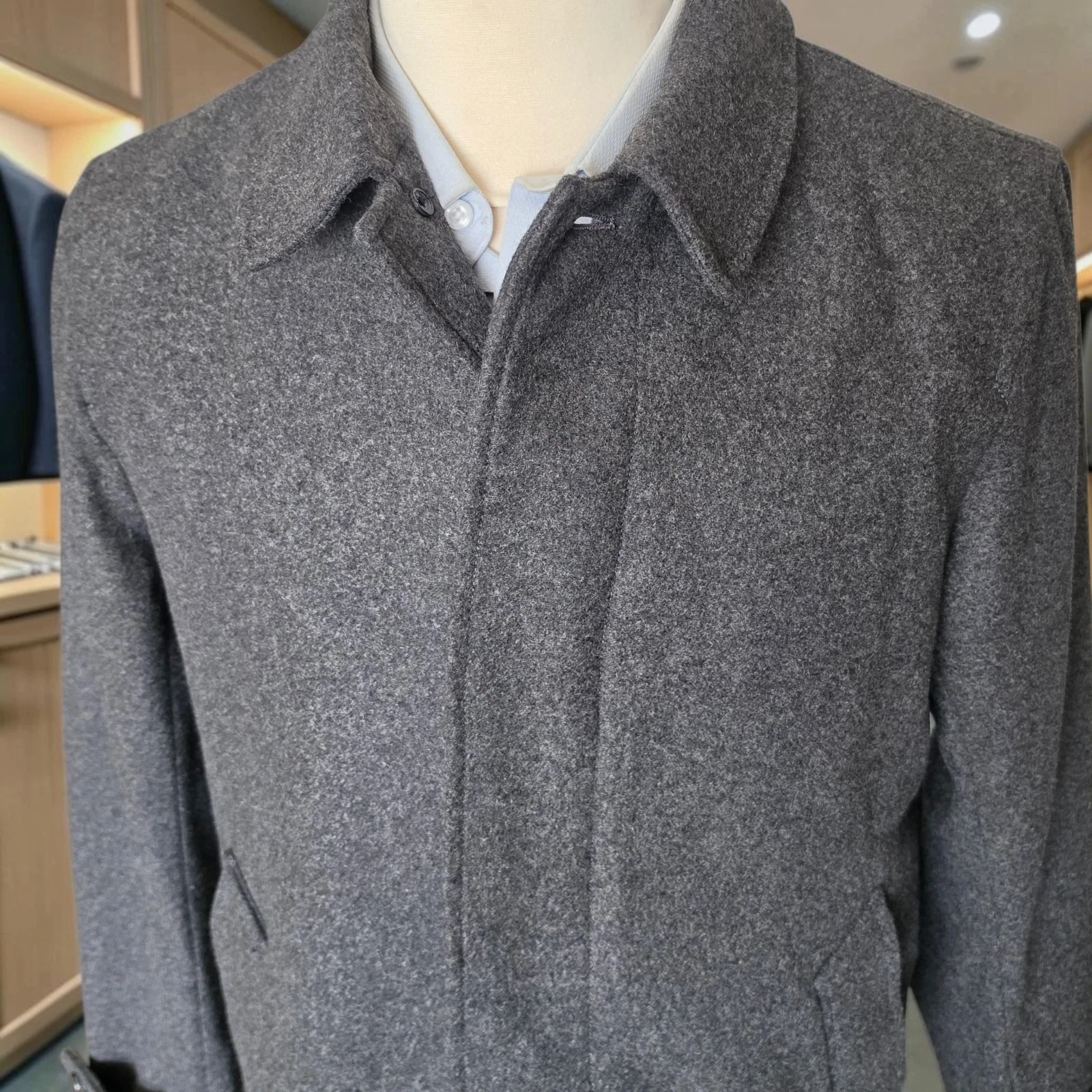 New Banana Republic Mario Bellucci Car Coat Overcoat Medium 38r Wool Blend image 5