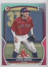 2023 Bowman Draft Aqua & Pink Gradient 50/199 Justin Riemer #BD-182 03ox