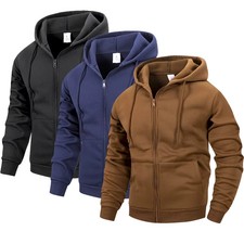 Men's Zip Hoodie Jacket Sports Casual Fleece Outdoor Daily Basic Sweatshirt Gift