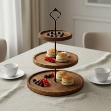 2 Tier Cake Stand Multi-Tier Wooden Tiered Tray Decorative