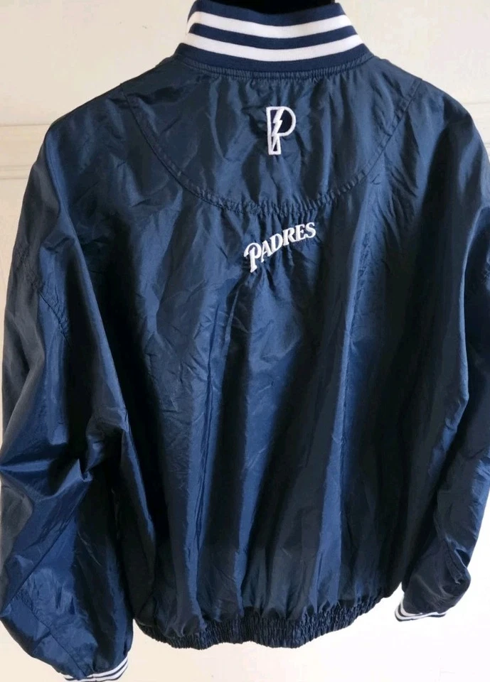 VTG 1999 San Diego Padres MLB Pro Player Navy Half Zip Cage Jacket Sz L Oversize - Image 3 of 4