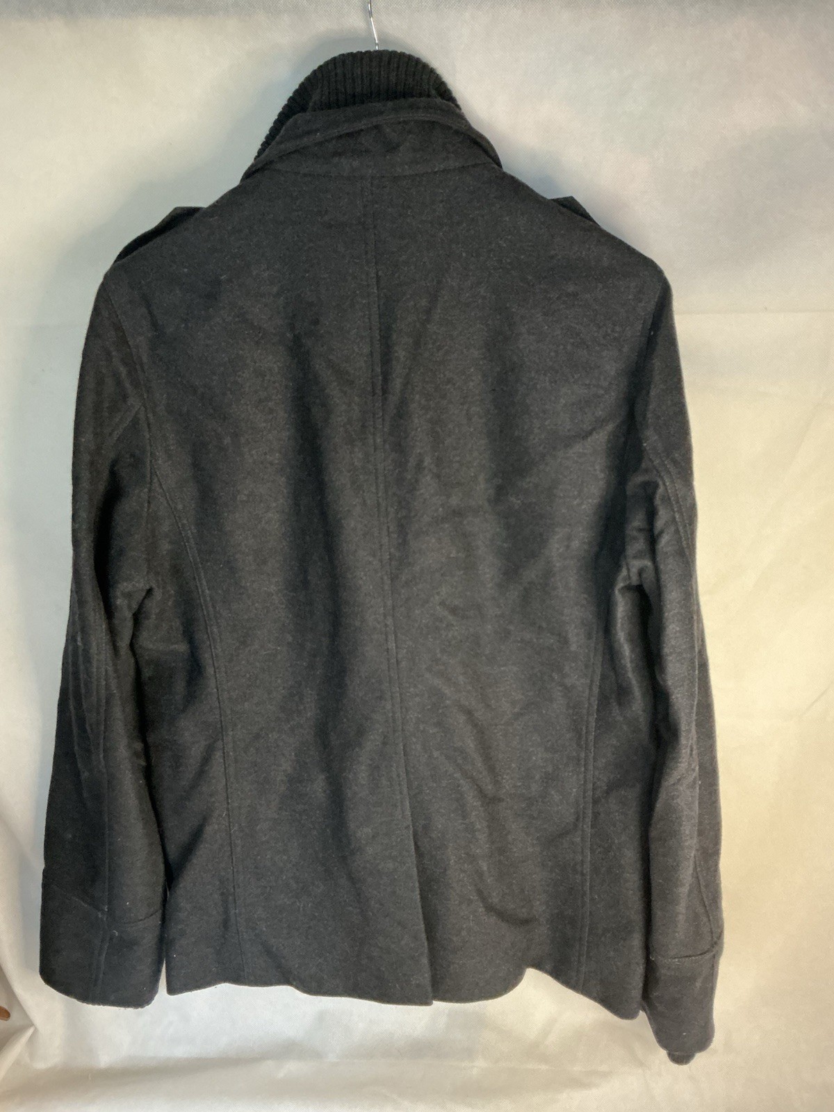Mens Thomas Burberry Smart Winter Coat Jacket Medium Black Lined image 2