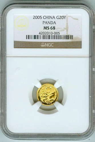 2005 China Gold 20Y Panda NGC MS68 