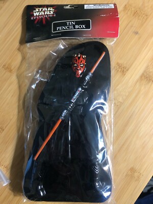 2 Star Wars Episode 1 Darth Maul Tin Pencil Case Box #70610 Lucasfilm 9.25''x5''