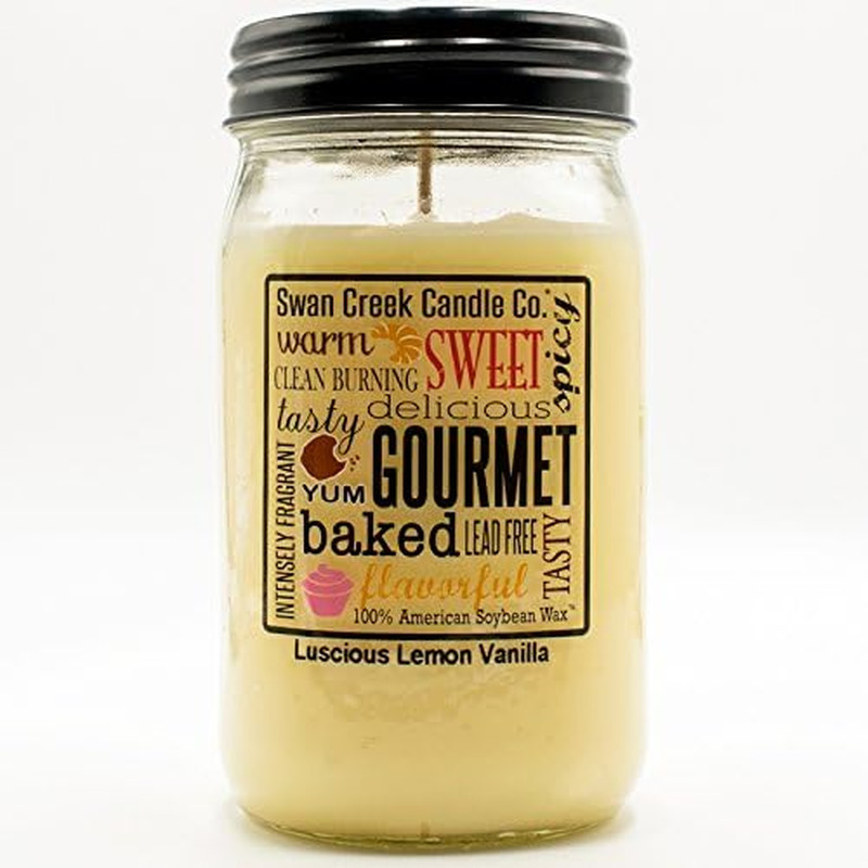 Luscious Lemon Vanilla 24 Oz. Swan Creek Kitchen Pantry Jar Candle