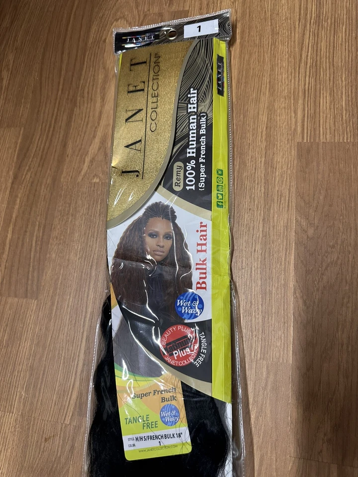 Janet Collection 100% Human Hair Braids Super French Bulk 18 In Number 1 - Image 3 of 4