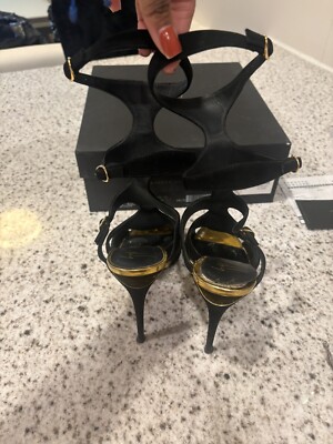 Giuseppe Zanotti Black Sandals with Gold Detail CHERIE MULE 90: Sandals Black | Giuseppe Zanotti main image 2