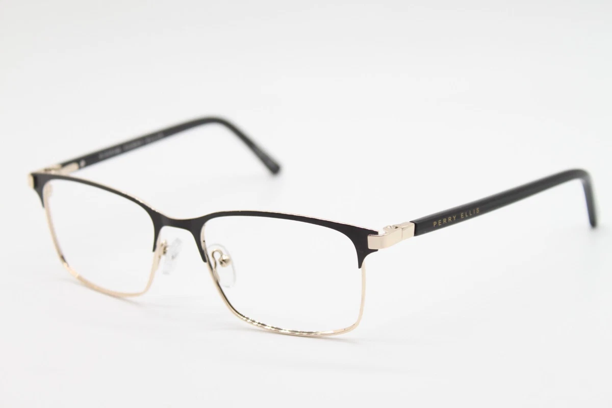 Perry Ellis Pe 426-1 Gold Black Authentic Eyeglasses 53-17-135 Perry Ellis Black Eyeglass Frames for sale | eBay main image 2