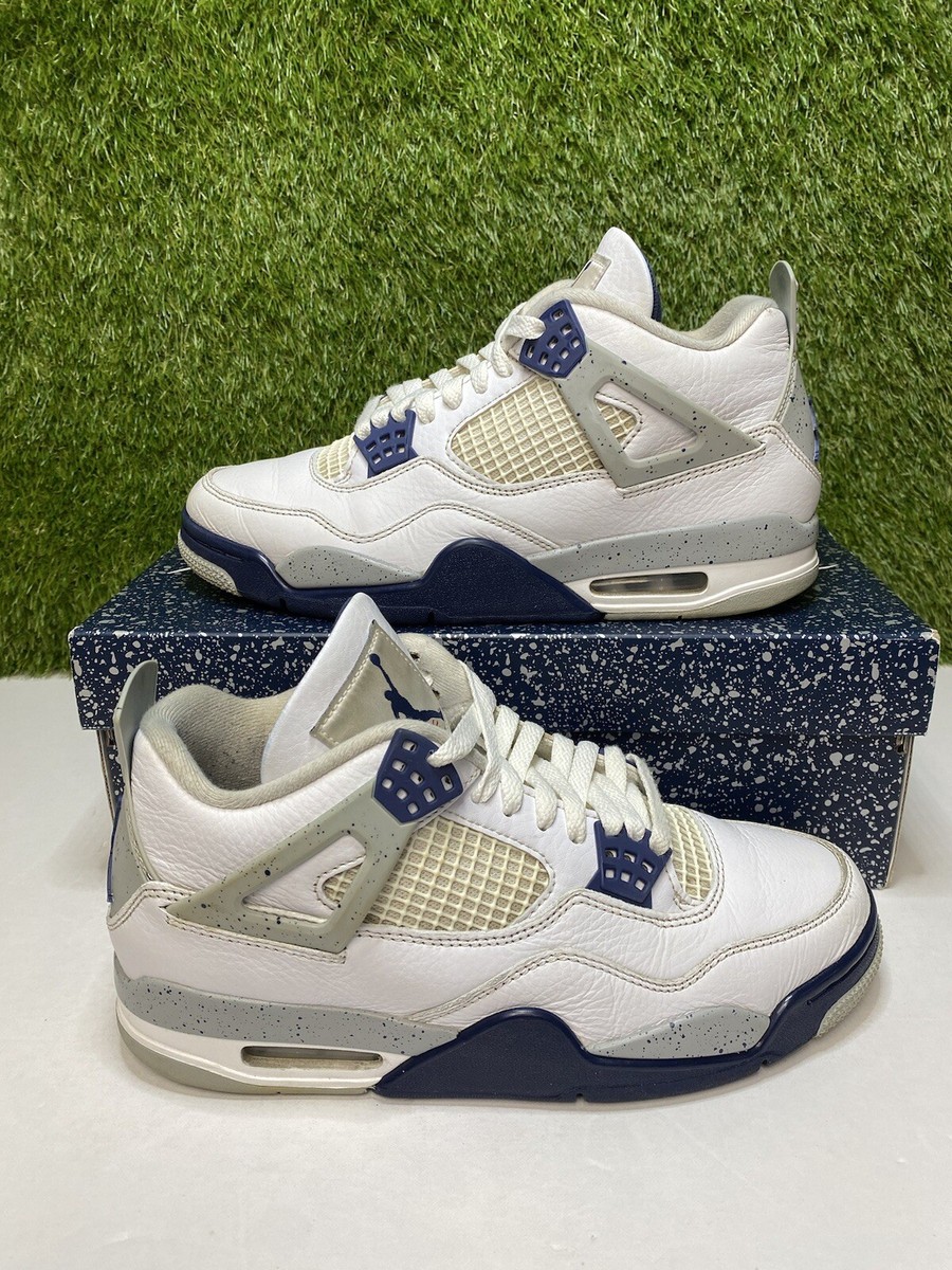 Nike Air Jordan 4 Retro Size 8 White Midnight Navy Grey DH6927-140 Men’s Rare Nike Air Jordan 4 Retro Size 8 White Midnight Navy Grey  main image 4