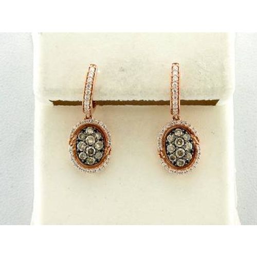 LeVian 14K Rose Gold G-H SI1 Chocolate Diamond 1.03 cts Earrings