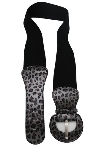 Mujer Elástica Ancho Leopardo Cinturilla Estampado Animal Cinturón Guepardo Fit - Imagen 6 de 12