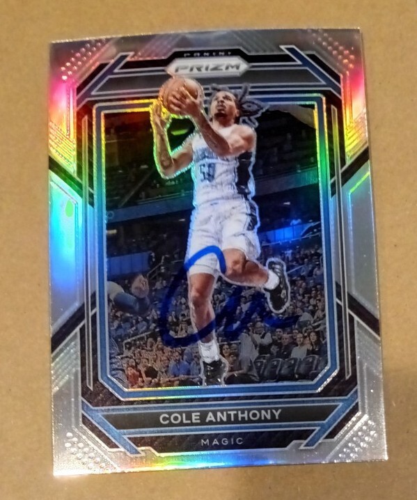 Cole Anthony Magic NBA Basketball Signed 2022-23 PANINI PRIZM Card