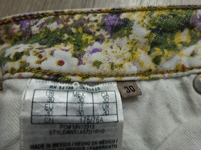 Guess Denim Cut Off Shorts Womens 31 Low Rise Floral Daisy Dukes